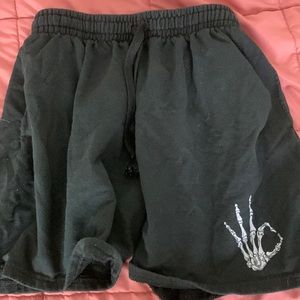 thrifted black skeleton shorts